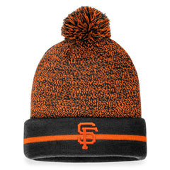 San Francisco Giants Space-Dye Cuffed Knit Hat with Pom - Black/Orange