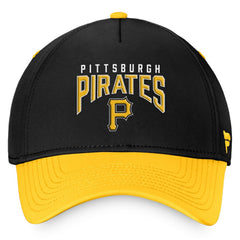 Pittsburgh Pirates Stacked Logo Flex Hat - Black/Yellow