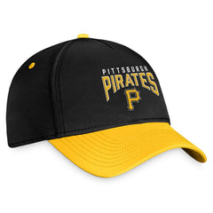 Pittsburgh Pirates Stacked Logo Flex Hat - Black/Yellow