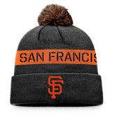San Francisco Giants League Logo Cuffed Knit Hat with Pom - Black/Orange