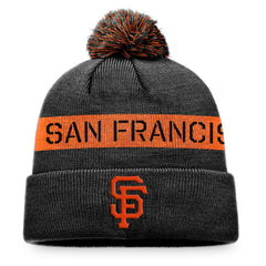 San Francisco Giants League Logo Cuffed Knit Hat with Pom - Black/Orange