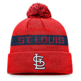 St. Louis Cardinals League Logo Cuffed Knit Hat with Pom - Red/Navy