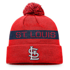St. Louis Cardinals League Logo Cuffed Knit Hat with Pom - Red/Navy