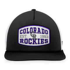 Colorado Rockies Foam Front Patch Trucker Snapback Hat - Black