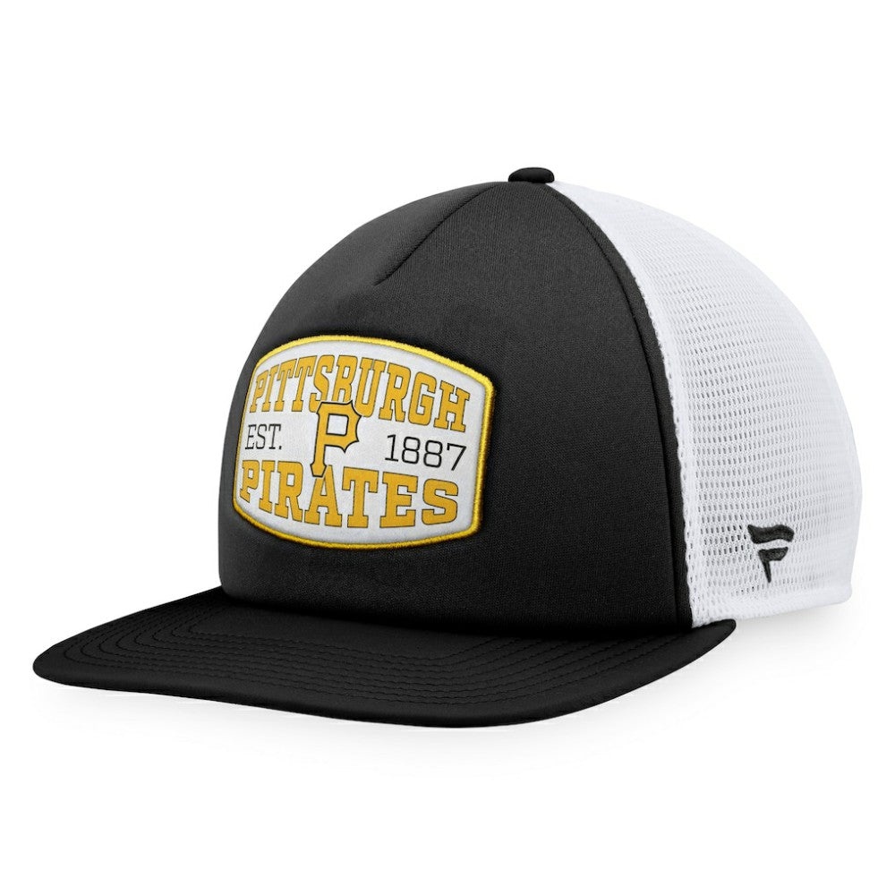 Pittsburgh Pirates Foam Front Patch Trucker Snapback Hat - Black