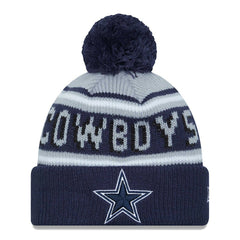 Dallas Cowboys New Era Youth Main Cuffed Knit Hat with Pom - Gray/Navy on sale