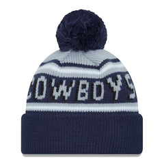 Dallas Cowboys New Era Youth Main Cuffed Knit Hat with Pom - Gray/Navy on sale