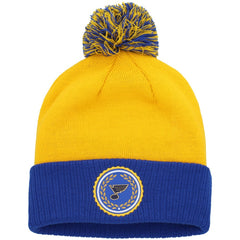 St. Louis Blues adidas Women's Laurel Cuffed Knit Hat with Pom Gold