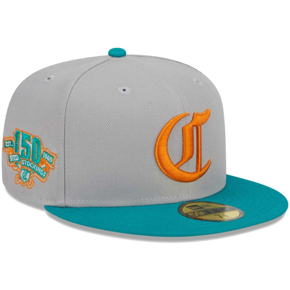 Cincinnati Reds 59FIFTY Fitted Hat - Gray/Teal | New Era