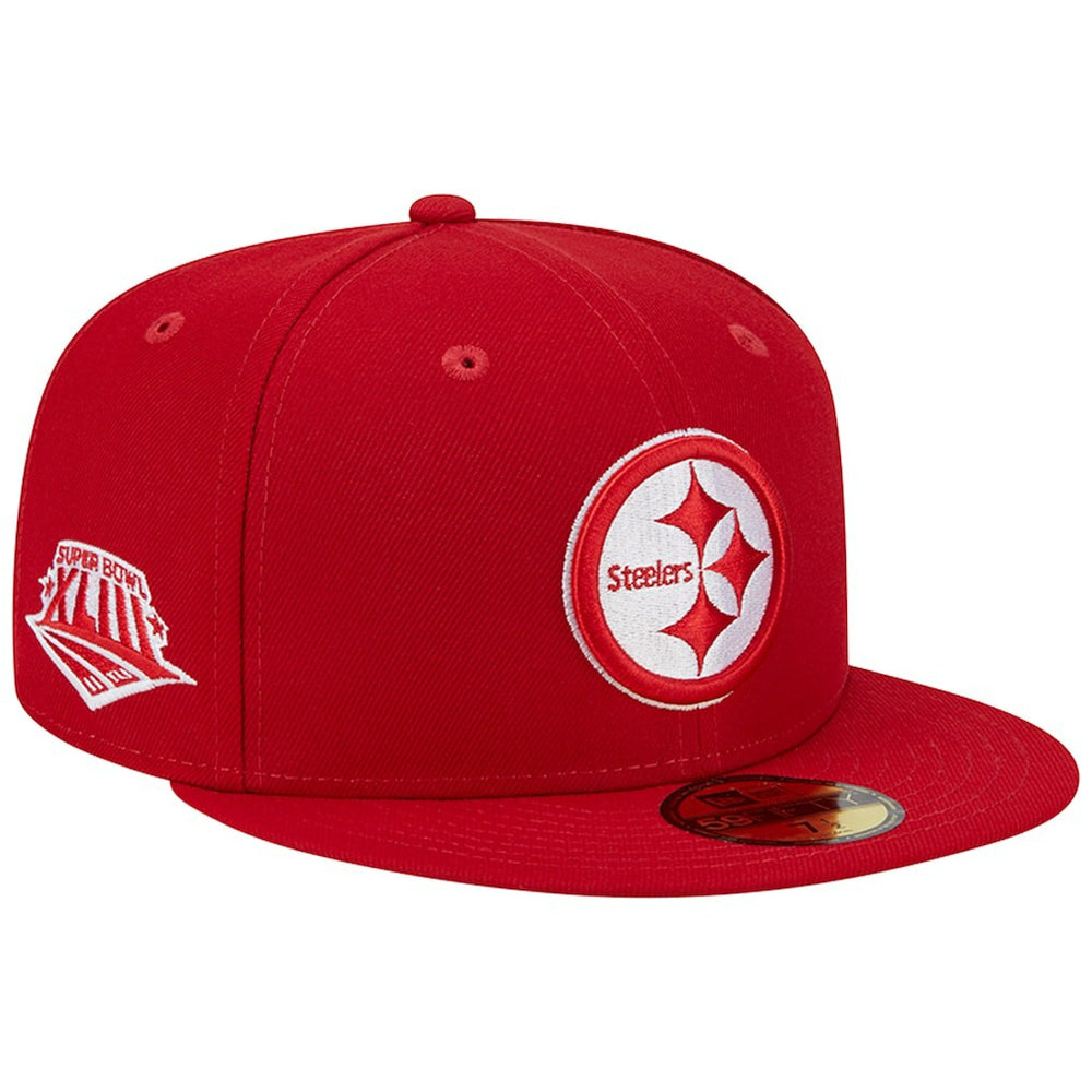Pittsburgh Steelers New Era Super Bowl XLIII Main Patch 59FIFTY Fitted Hat - Scarlet cheap