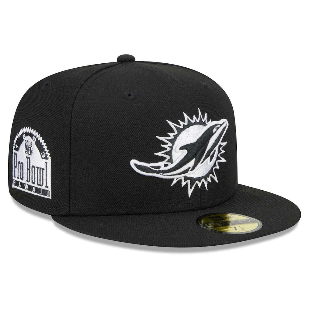 Miami Dolphins New Era Main Patch 59FIFTY Fitted Hat - Black for sale