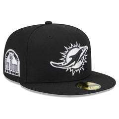 Miami Dolphins New Era Main Patch 59FIFTY Fitted Hat - Black for sale