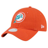 Miami Dolphins New Era Women's Throwback Main Core Classic 2.0 9TWENTY Adjustable Hat - Orange on sale