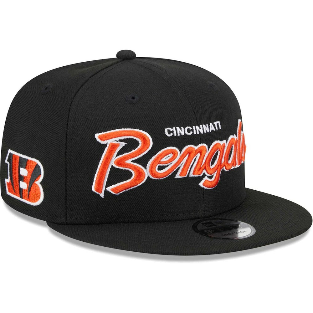 Cincinnati Bengals New Era Main Script 9FIFTY Snapback Hat - Black for sale