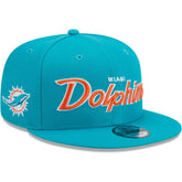 Miami Dolphins New Era Main Script 9FIFTY Snapback Hat - Aqua outlet