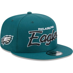 Philadelphia Eagles New Era Main Script 9FIFTY Snapback Hat - Midnight Green sale