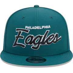 Philadelphia Eagles New Era Main Script 9FIFTY Snapback Hat - Midnight Green sale