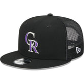 Colorado Rockies Team Color Trucker 9FIFTY Snapback Hat - Black | New Era