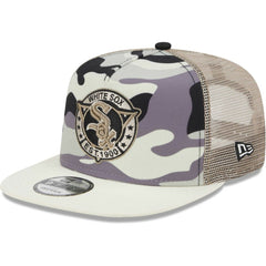 Chicago White Sox Chrome Camo A-Frame 9FIFTY Trucker Snapback Hat - White | New Era