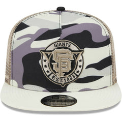 San Francisco Giants Chrome Camo A-Frame 9FIFTY Trucker Snapback Hat - White | New Era
