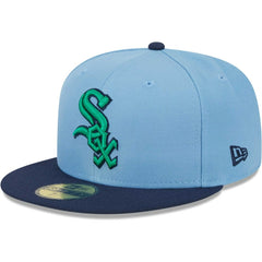 Chicago White Sox Green Undervisor 59FIFTY Fitted Hat - Light Blue/Navy | New Era