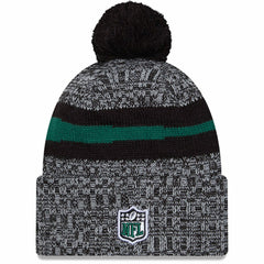 New York Jets New Era 2023 Sideline Cuffed Knit Hat With Pom - Black on sale