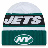 New York Jets New Era 2023 Sideline Tech Cuffed Knit Hat - White/Green discount