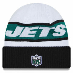 New York Jets New Era 2023 Sideline Tech Cuffed Knit Hat - White/Black online