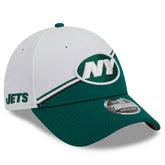 New York Jets New Era 2023 Sideline 9FORTY Adjustable Hat - White/Green online