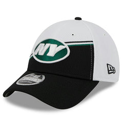 New York Jets New Era 2023 Sideline 9FORTY Adjustable Hat - White/Black on sale