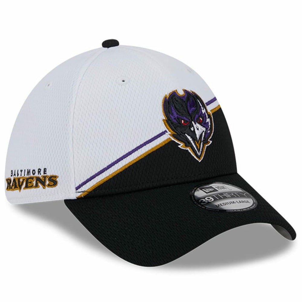 Baltimore Ravens New Era 2023 Sideline 39THIRTY Flex Hat - White/Black outlet