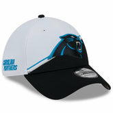 Carolina Panthers New Era 2023 Sideline 39THIRTY Flex Hat - White/Black discount