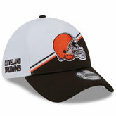 Cleveland Browns New Era 2023 Sideline 39THIRTY Flex Hat - White/Brown discount