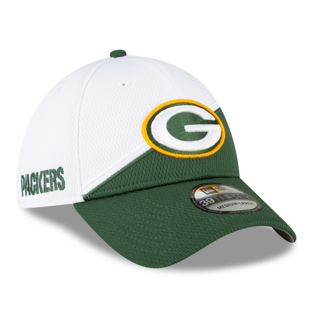 Green Bay Packers New Era 2023 Sideline 39THIRTY Flex Hat - White/Green sale