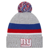 New York Giants New Era Youth Cuffed Knit Hat with Pom - Heather Gray sale