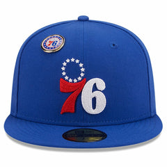 Philadelphia 76ers Chainstitch Logo Pin 59FIFTY Fitted Hat - Royal | New Era on sale