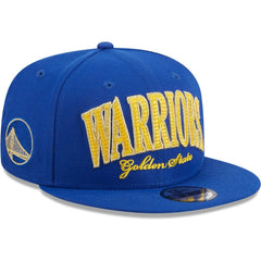 Golden State Warriors Golden Tall Text 9FIFTY Snapback Hat sale - Royal | New Era shop