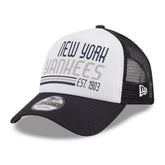 New York Yankees Stacked A-Frame Trucker 9FORTY Adjustable Hat - White/Navy | New Era