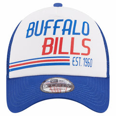 Buffalo Bills New Era Stacked A-Frame Trucker 9FORTY Adjustable Hat - White/Royal cheap