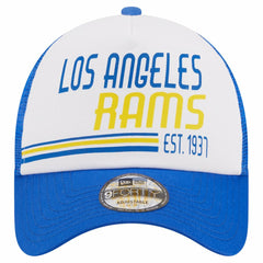 Los Angeles Rams New Era Stacked A-Frame Trucker 9FORTY Adjustable Hat - White/Royal outlet