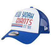 New York Giants New Era Stacked A-Frame Trucker 9FORTY Adjustable Hat - White/Royal outlet