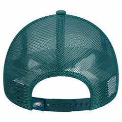 Philadelphia Eagles New Era Stacked A-Frame Trucker 9FORTY Adjustable Hat - White/Midnight Green cheap