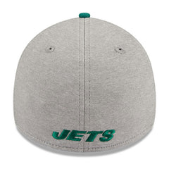New York Jets New Era Striped 39THIRTY Flex Hat - Heather Gray/Green discount