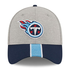 Tennessee Titans New Era Striped 39THIRTY Flex Hat - Heather Gray/Navy cheap