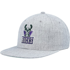 Milwaukee Bucks Hardwood Classics 2.0 Snapback Hat - Heather Gray | Mitchell & Ness cheap