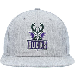 Milwaukee Bucks Hardwood Classics 2.0 Snapback Hat - Heather Gray | Mitchell & Ness cheap