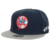 New York Yankees Bases Loaded Fitted Hat - Navy/Gray | Mitchell & Ness