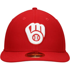 Milwaukee Brewers Low Profile 59FIFTY Fitted Hat - Scarlet | New Era
