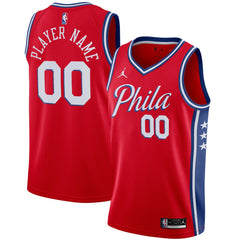 Philadelphia 76ers Jordan Brand Swingman Custom Jersey - Statement Edition - Red on sale