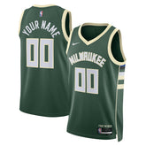 Milwaukee Bucks Unisex Swingman Custom Jersey Hunter Green - Icon Edition | Nike outlet